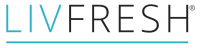 LIVFRESH logo with a blue underline on a white background